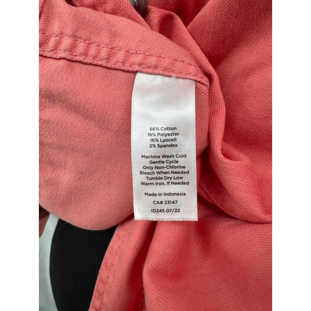 Talbots Plus Coral Pink Denim Jacket Stretch Cotton Blend Size 2X - Picture 4 of 8